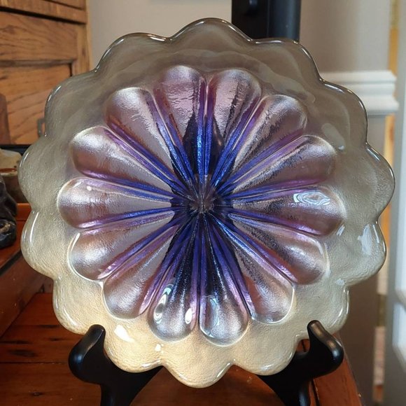 Vintage Walther Glas Artglass Purple and Gold Plate - Picture 10 of 11